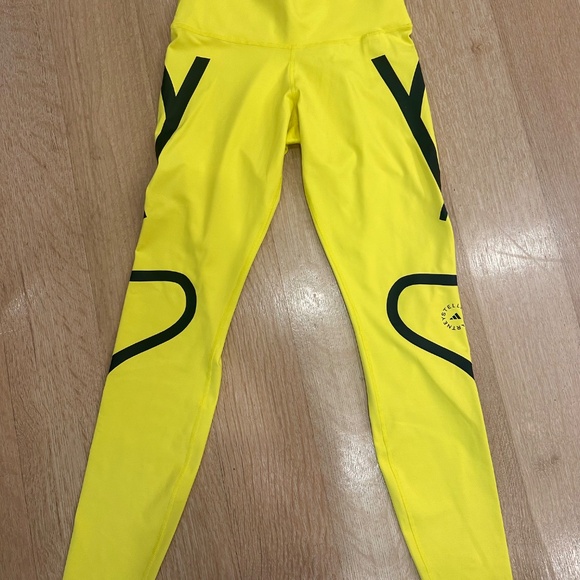 NWT adidas by Stella McCartney True Pace Neon Yellow Leggings S - Picture 8 of 9